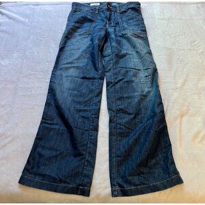 Pilcro The Carpenter Wide-Leg Jeans Size 28 Blue Denim Distressed Pockets Casual